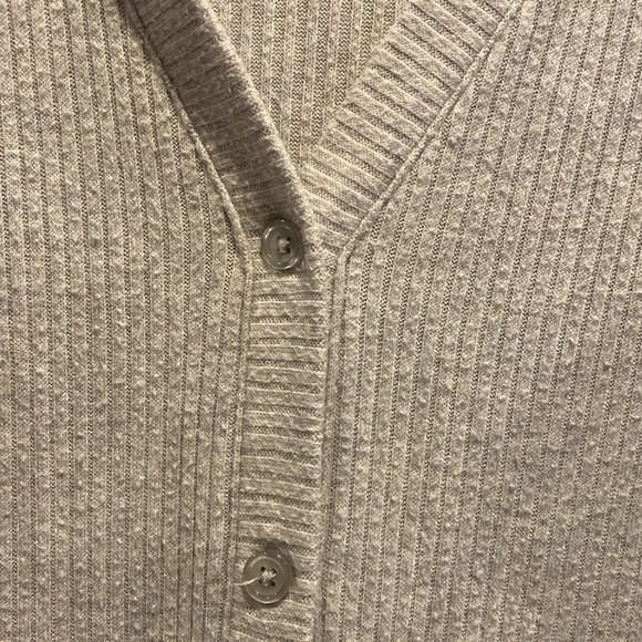 GAIAM duster cardigan ribbed gray button down - Picture 3 of 7